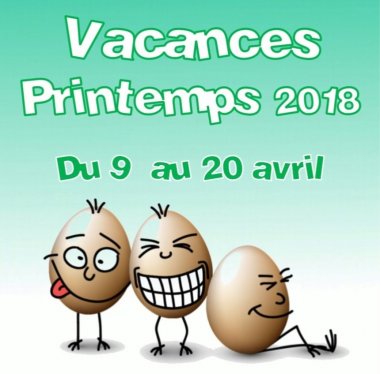 Programme Vacances de Printemps 2018